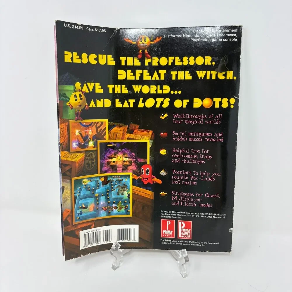 Ms Pac Man Maze Madness Prima Official Strategy Guide N64 PS1 Dreamcast 2000